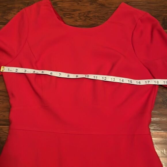 White House Black House Red Bell Sleeve Ruffle Hem Dress Feminine Contemporary - Picture 5 of 13